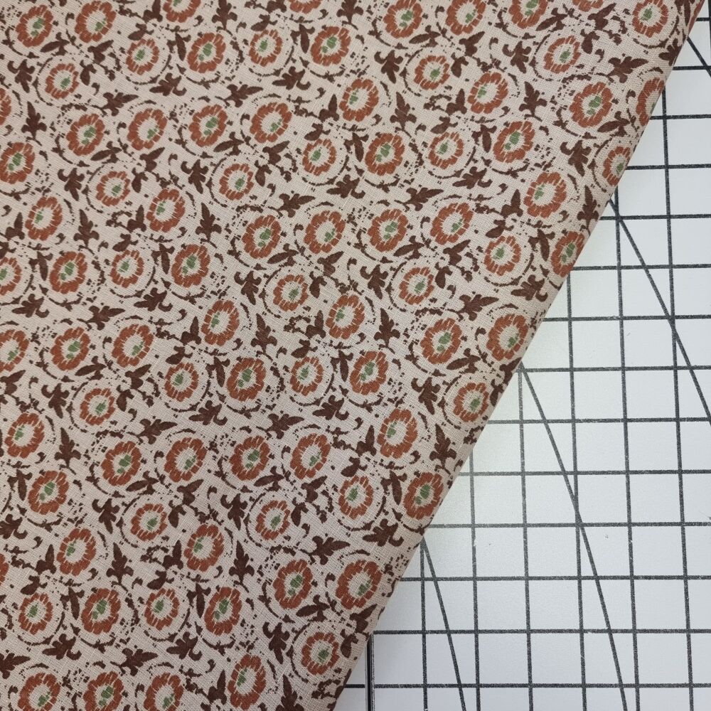 Mocha Flower Stamp - Linen