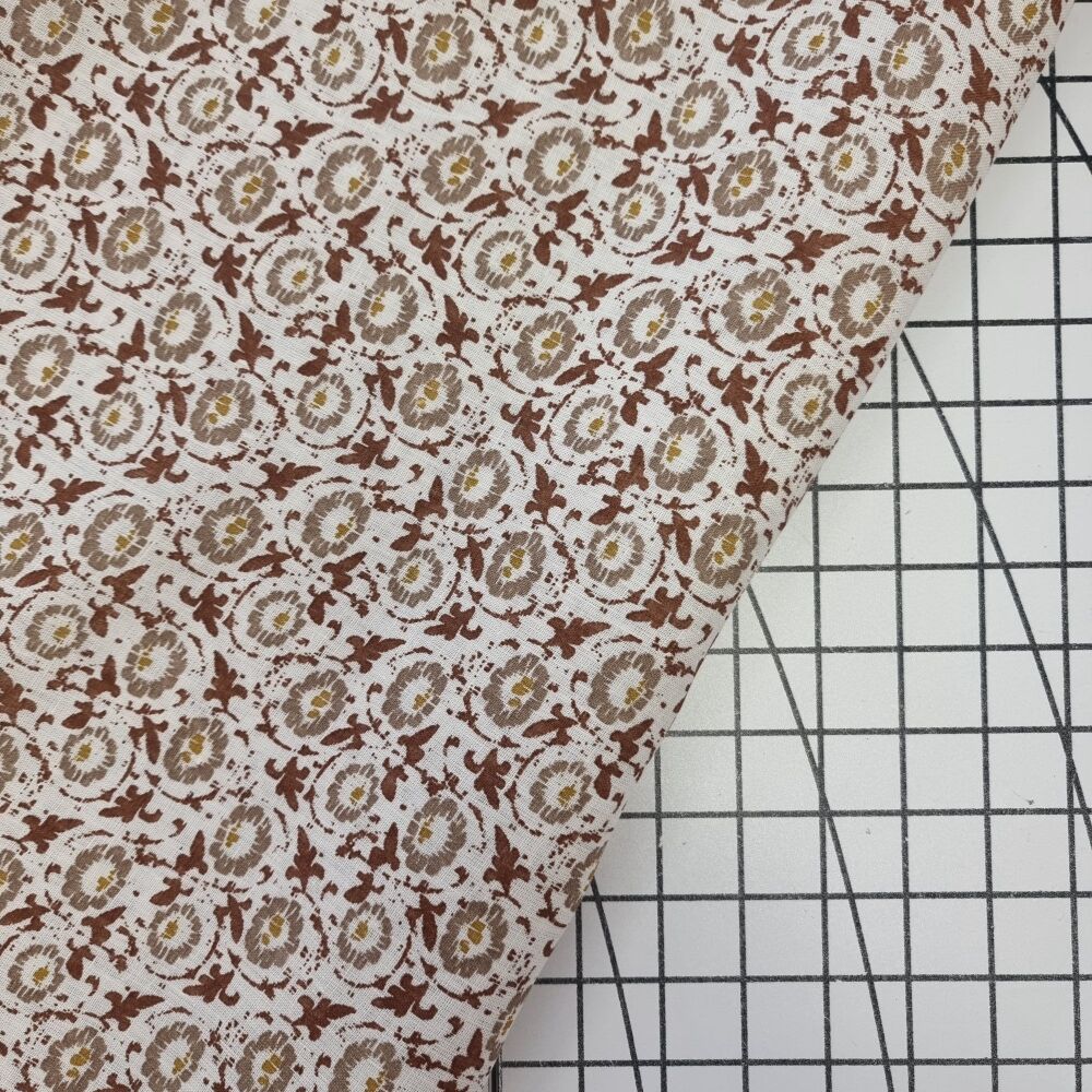 Cream Flower Stamp - Linen