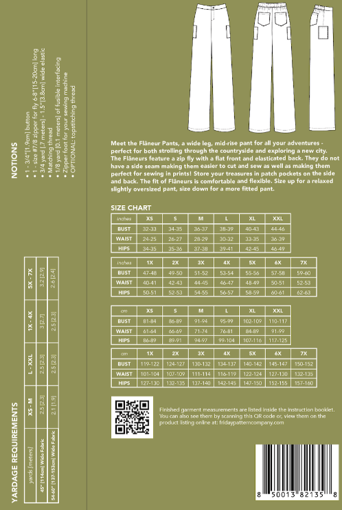 The Flaneur Pants - Friday Pattern Company Sewing Pattern