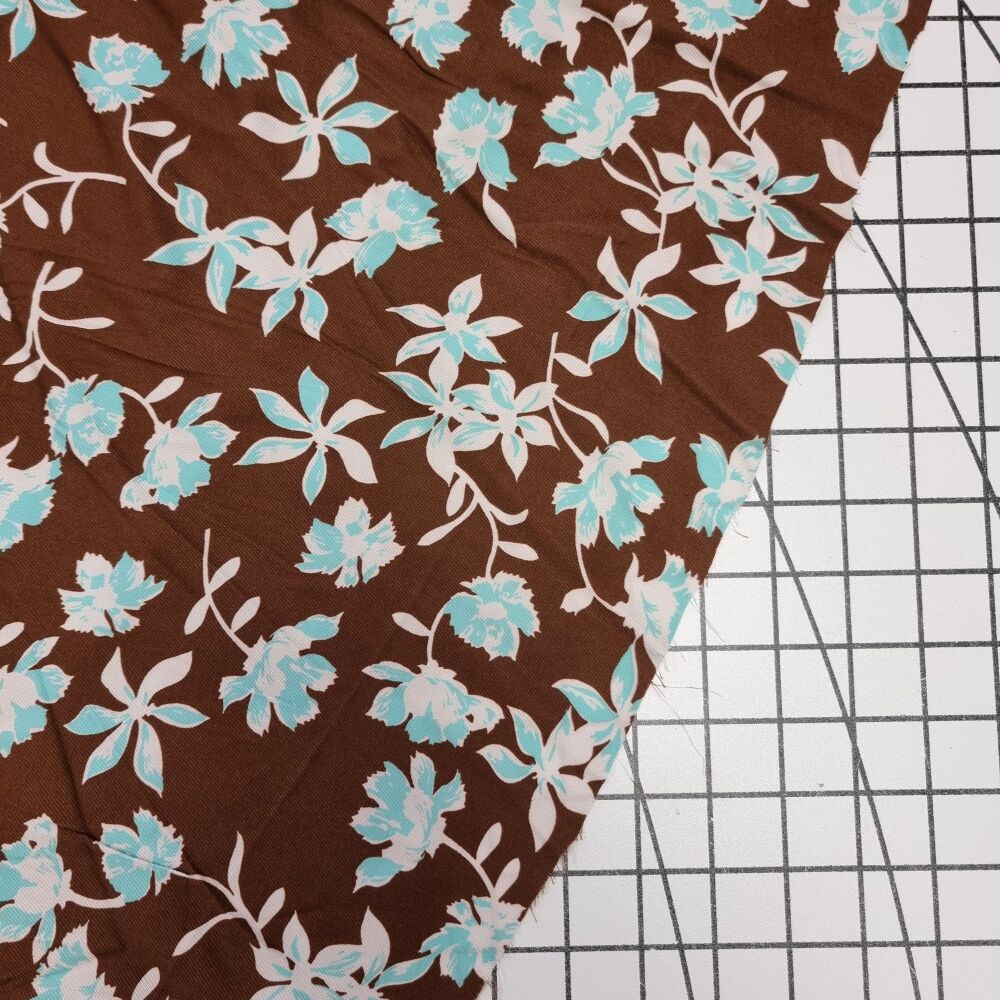 Chocolate Blossom - Viscose Twill