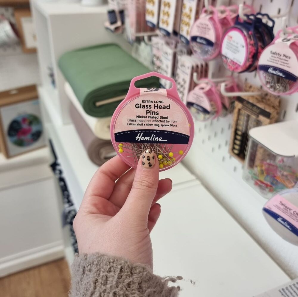 Extra Long Glass Headed Pins - 45mm