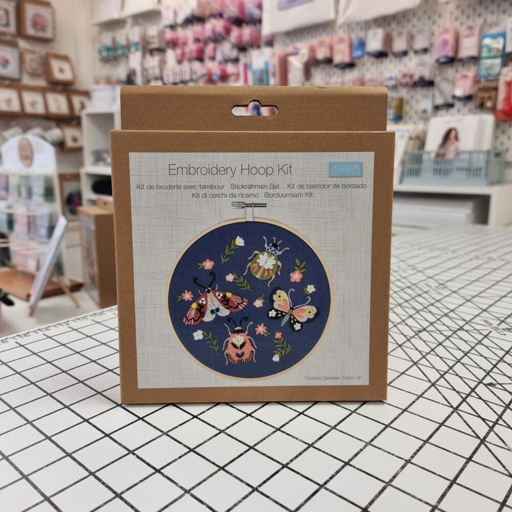 Beetles & Butterflies - Embroidery Hoop Craft Kit