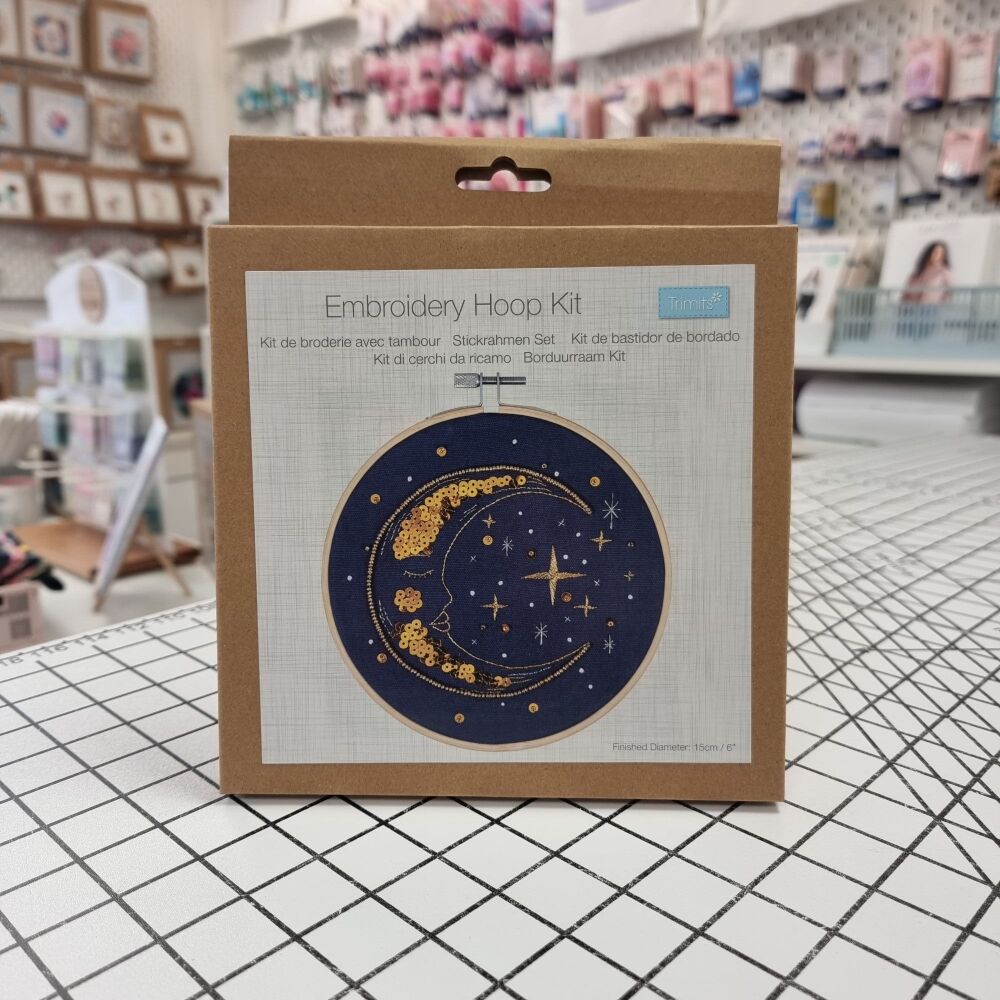 Moon - Embroidery Hoop Craft Kit