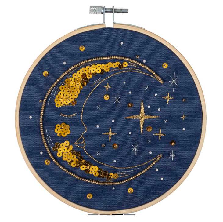 Moon - Embroidery Hoop Craft Kit