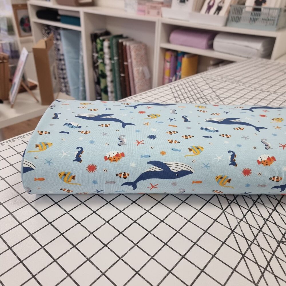 Whales - Cotton Jersey