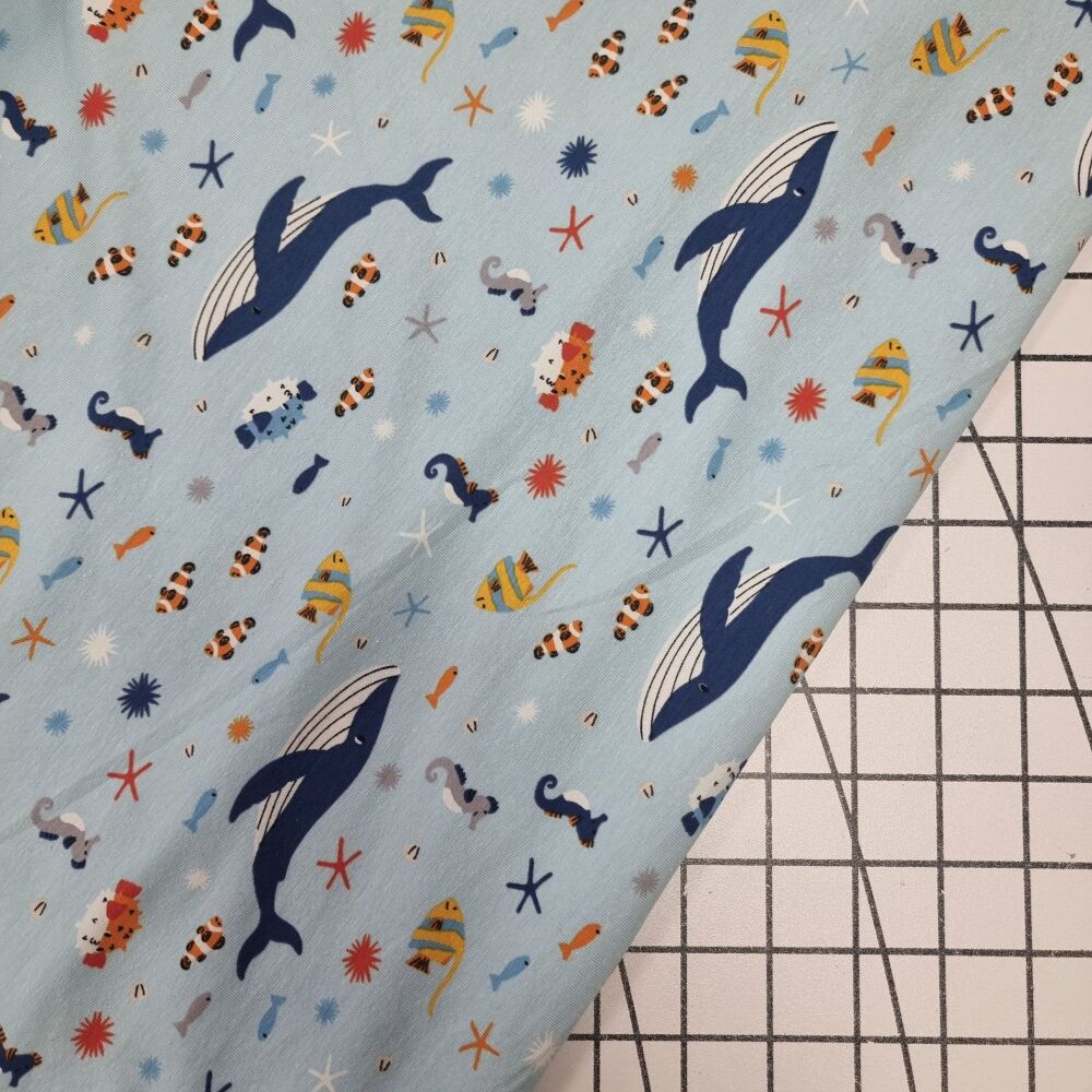 Whales - Cotton Jersey