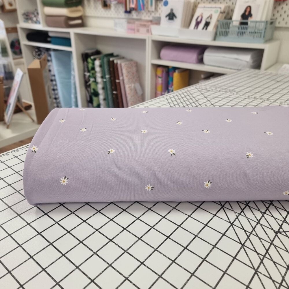 Lilac Daisies - Cotton Jersey