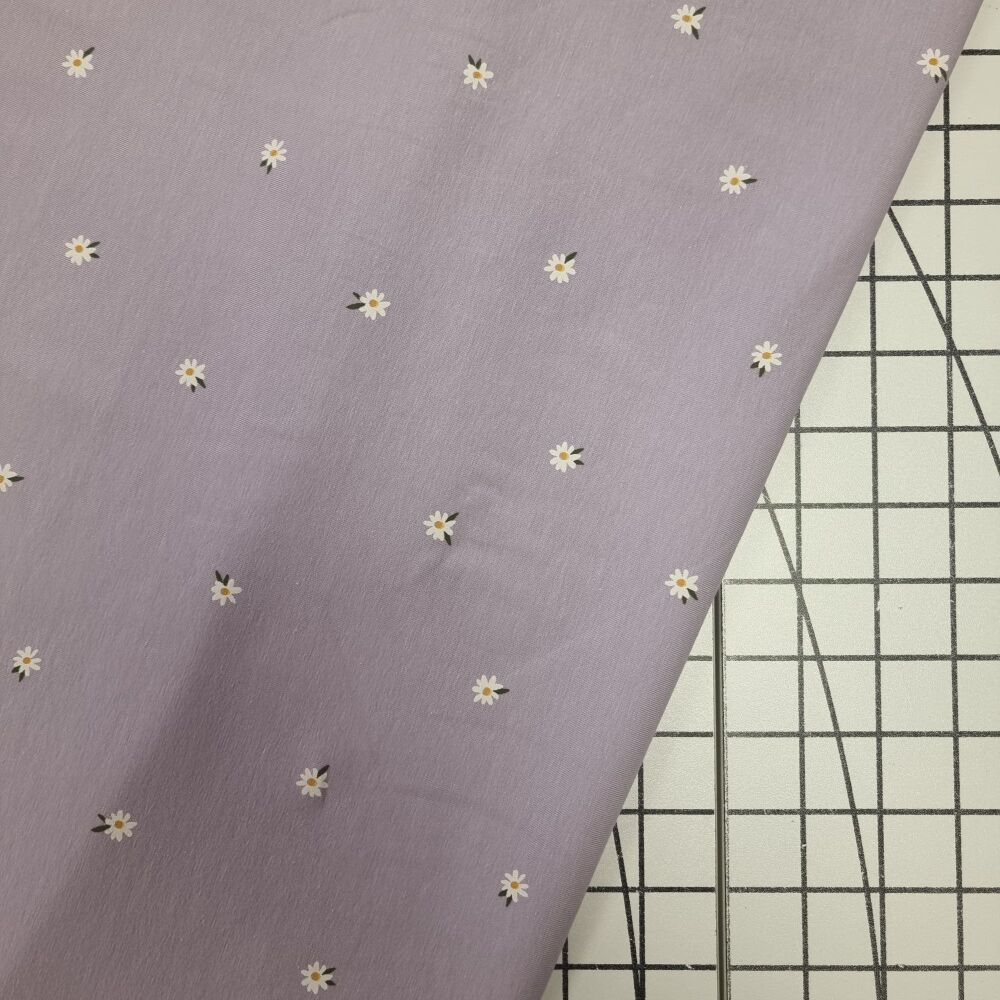 Lilac Daisies - Cotton Jersey