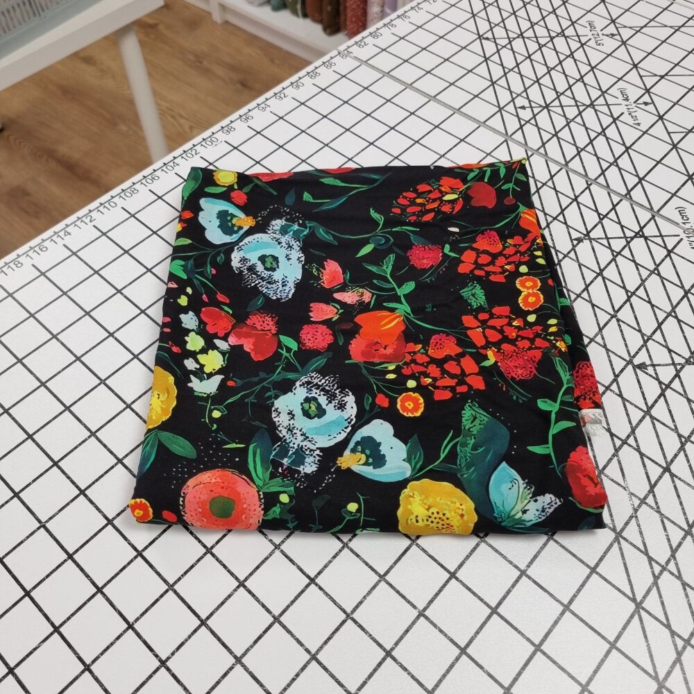 Autumn Wildflowers Viscose - REMNANT - 89cm x 140cm