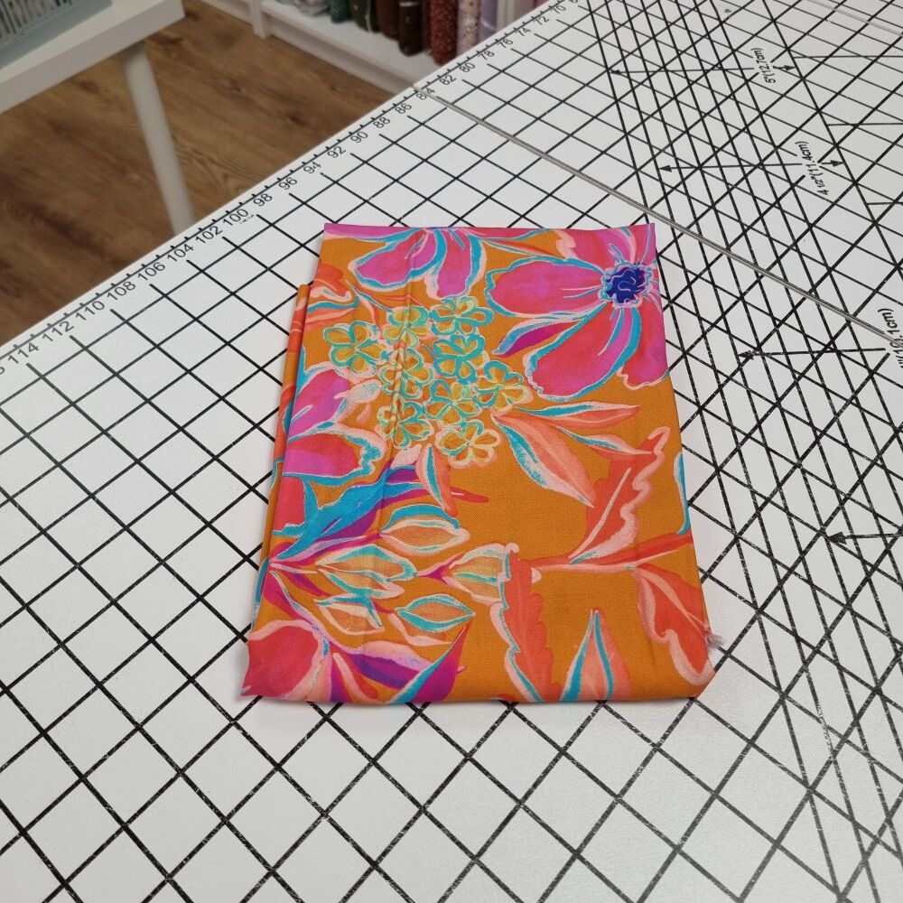 Aloha Orange Viscose - REMNANT - 61cm x 140cm