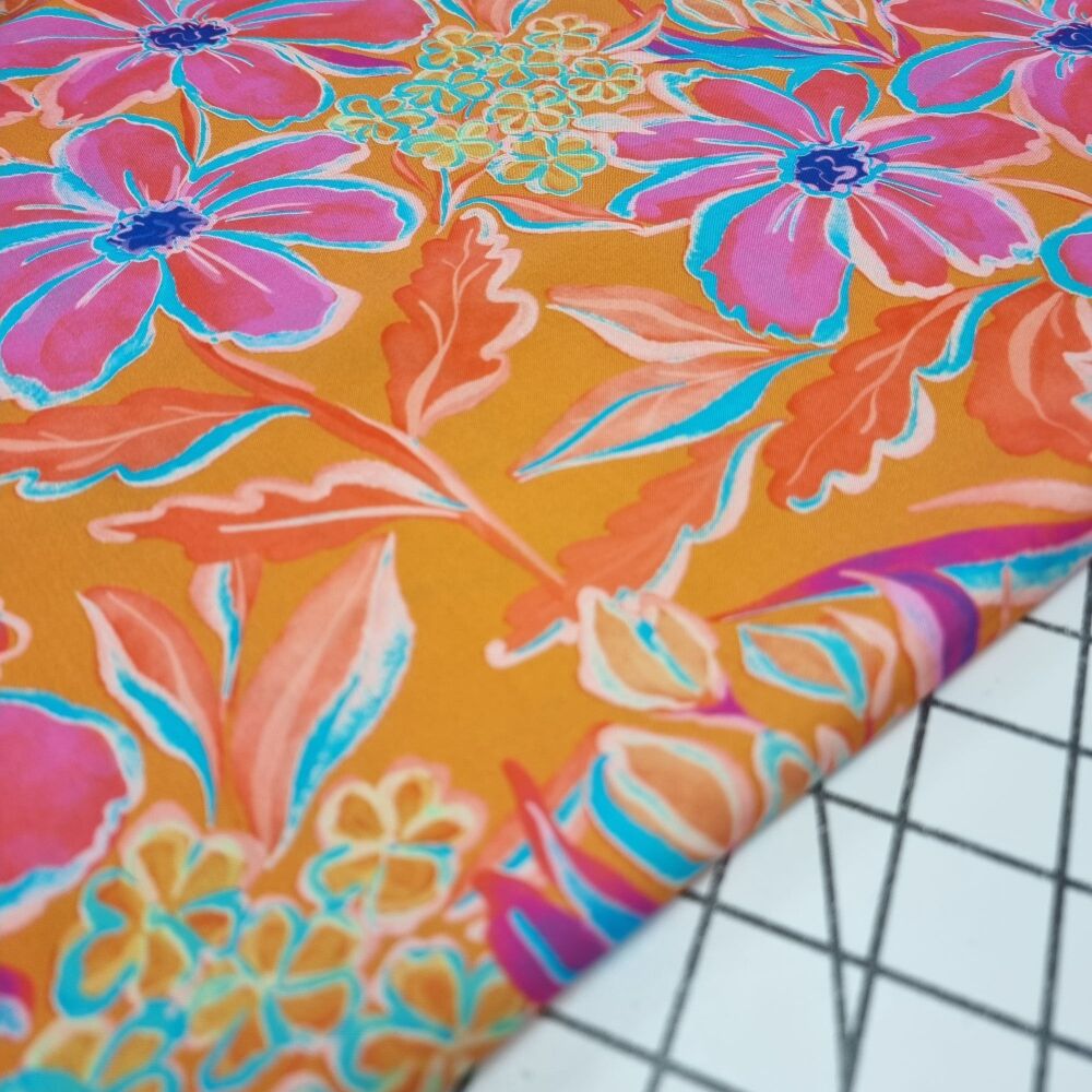 Aloha Orange Viscose - REMNANT - 61cm x 140cm