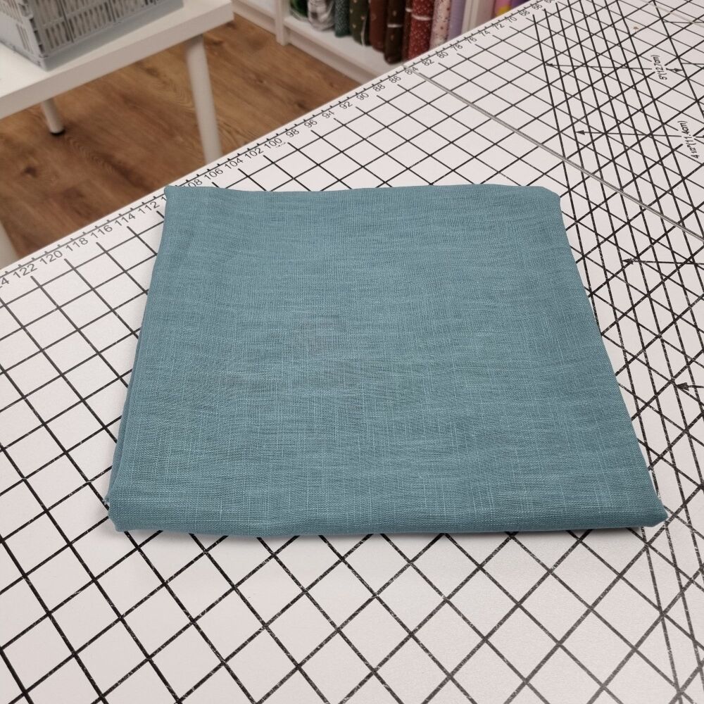 Teal Linen - REMNANT - 105cm x 140cm