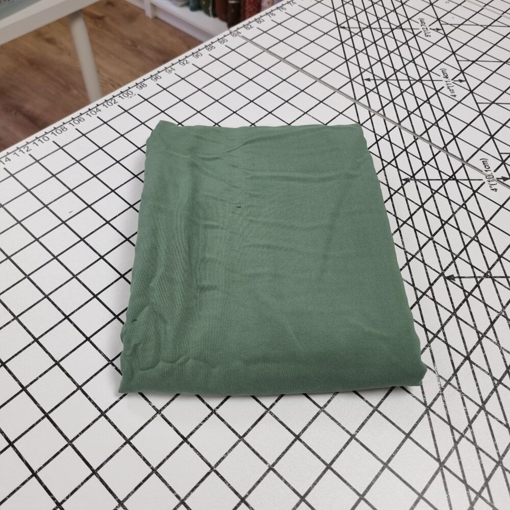 Elm Green Plain Viscose - REMNANT - 140cm x 140cm