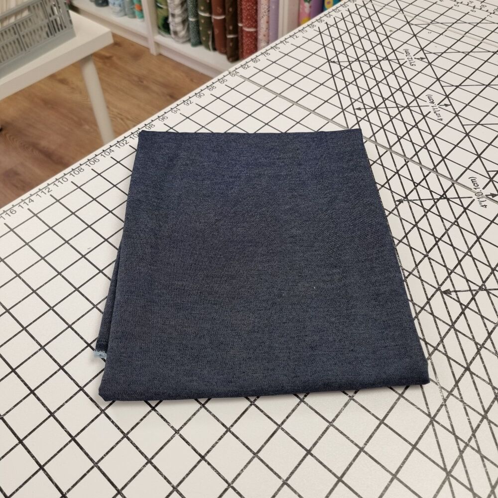Dark Blue Stretch Denim - REMNANT - 122cm x 150cm