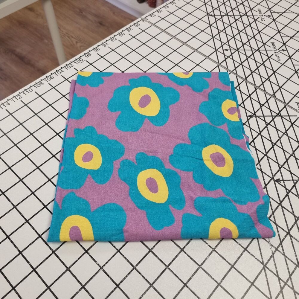 Groovy Flowers Viscose Jersey - REMNANT - 41cm x 150cm