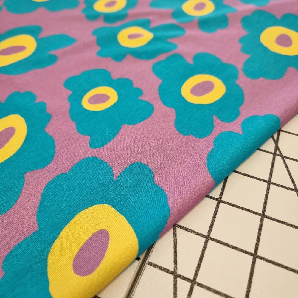 Groovy Flowers Viscose Jersey - REMNANT - 41cm x 150cm
