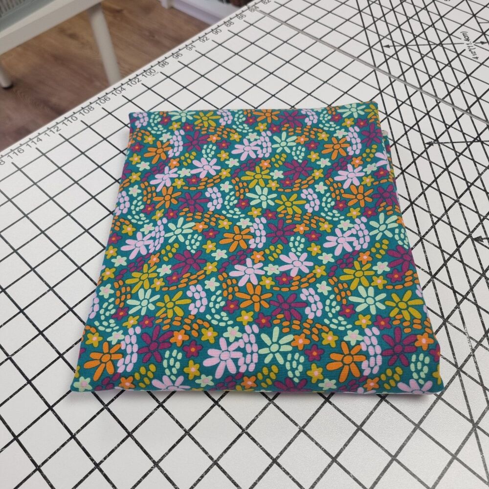 Colourful Flowers French Terry - REMNANT - 83cm x 145cm