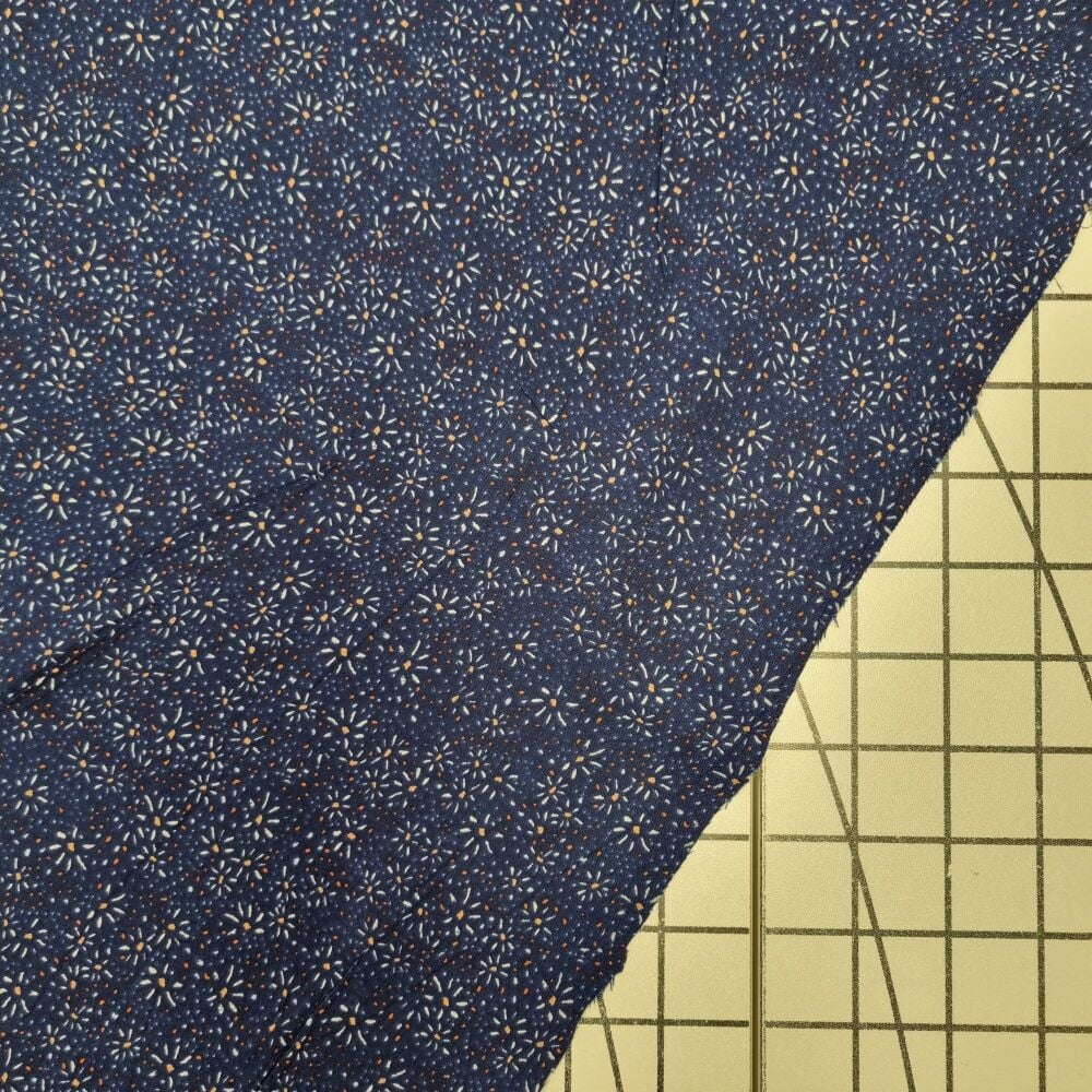 Navy Mini Fireworks - Viscose