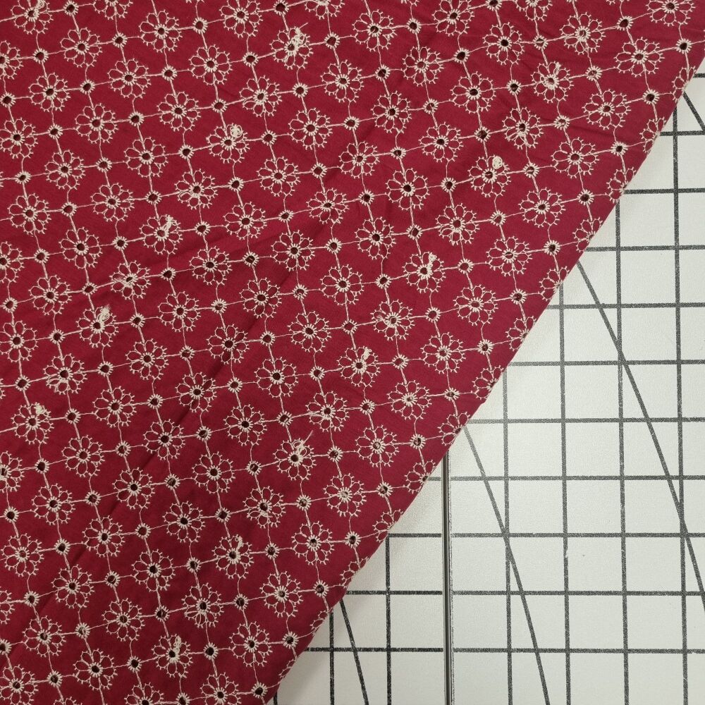 Wine - Floral Broderie Anglaise