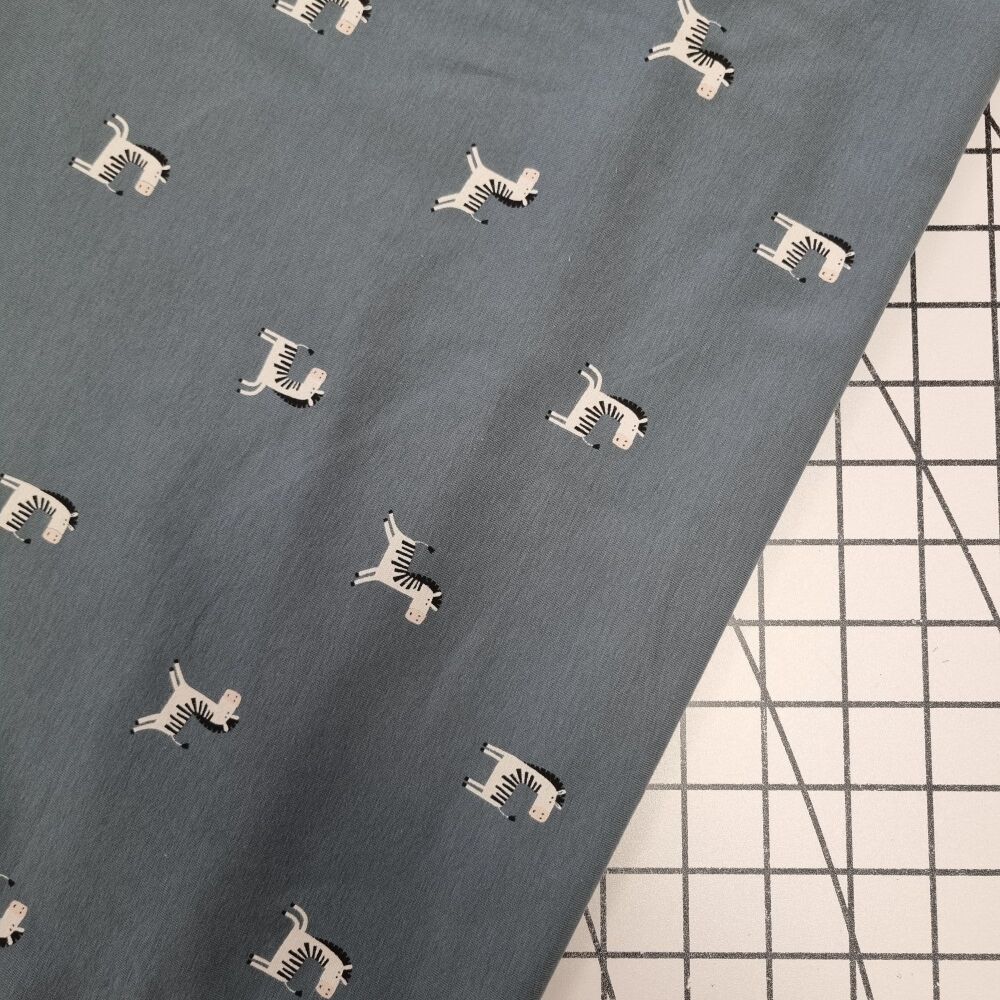 Denim Zebra - Cotton Jersey