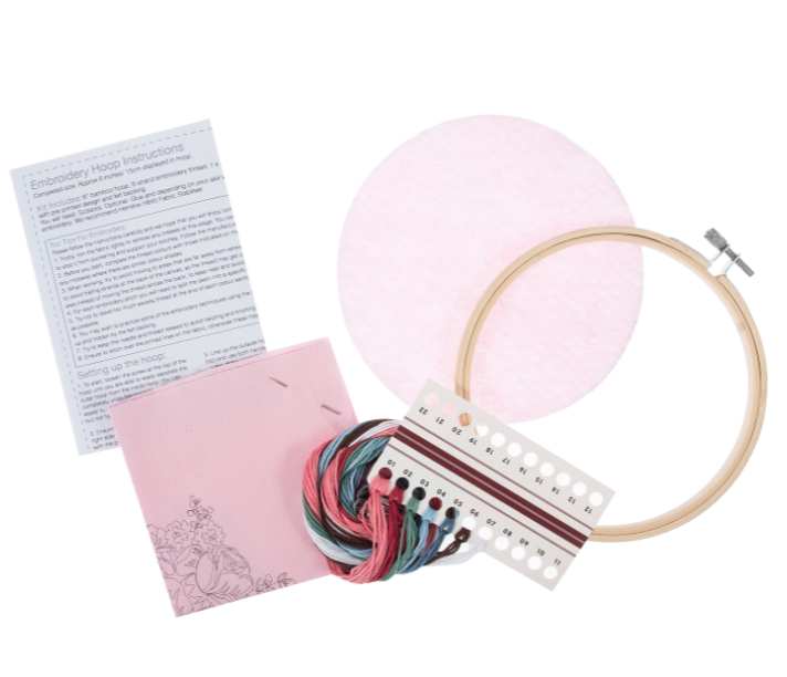 Rose Blossom - Embroidery Hoop Craft Kit