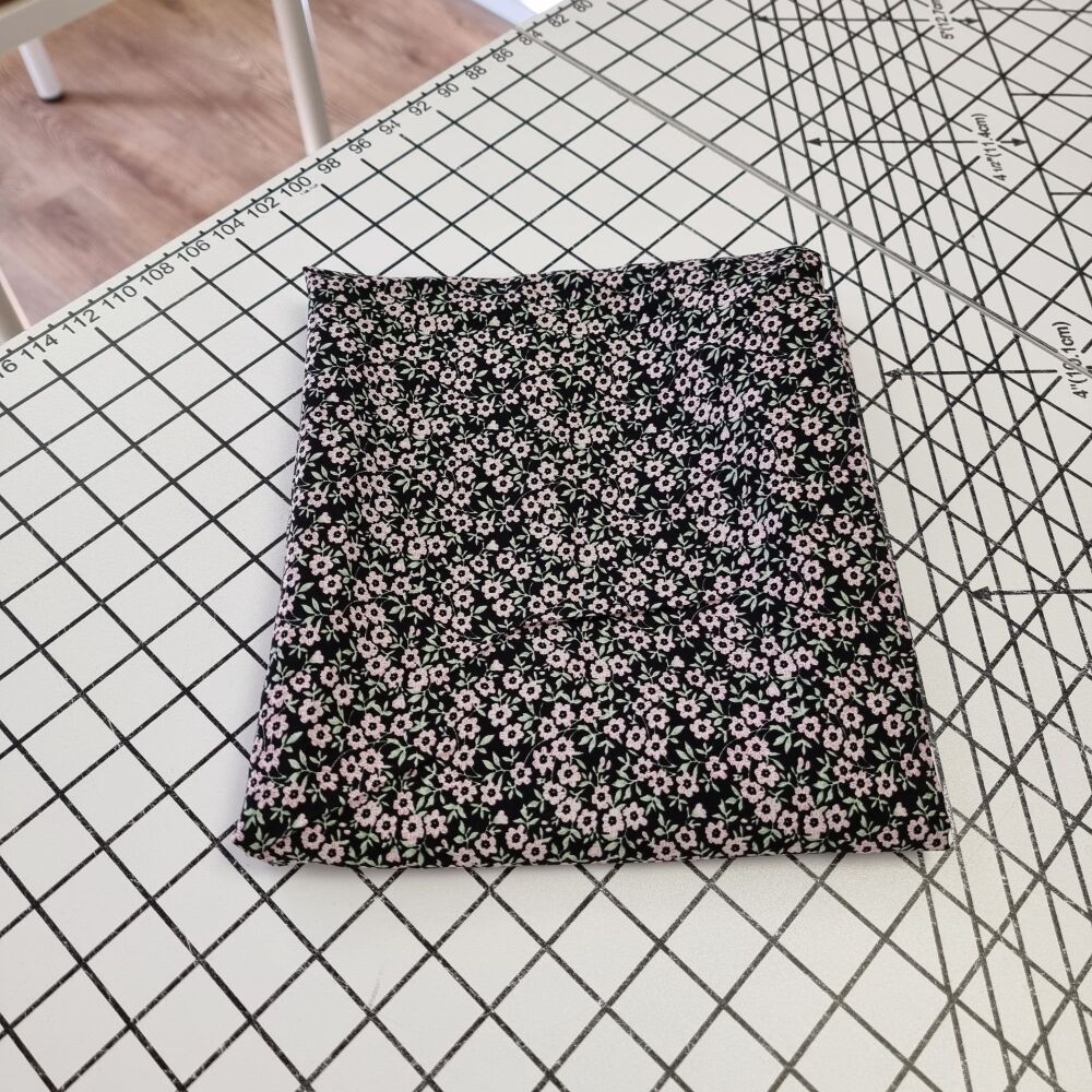 Ditsy Black Floral Viscose - REMNANT - 100cm x 140cm
