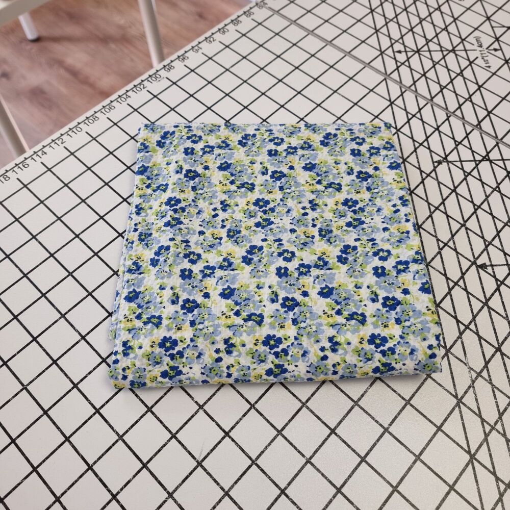 Wildflower Kiss Seersucker - REMNANT - 115cm x 130cm