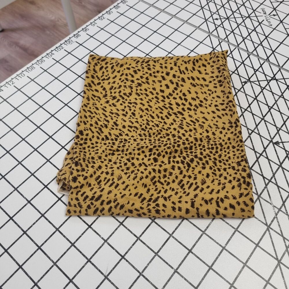 Mustard Fizzy Spots Viscose - REMNANT - 50CM X 140CM