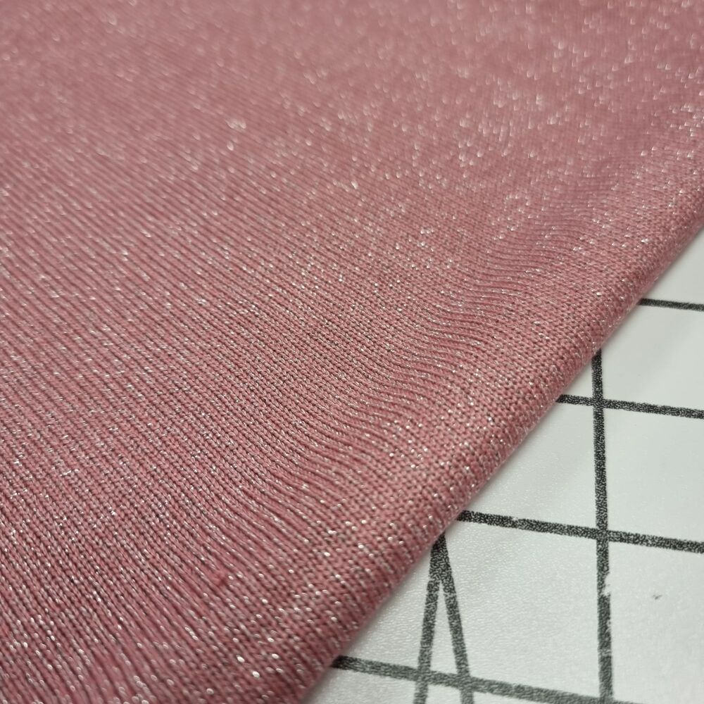 Dark Pink Lurex Viscose Knit - REMNANT - 124cm x 150cm