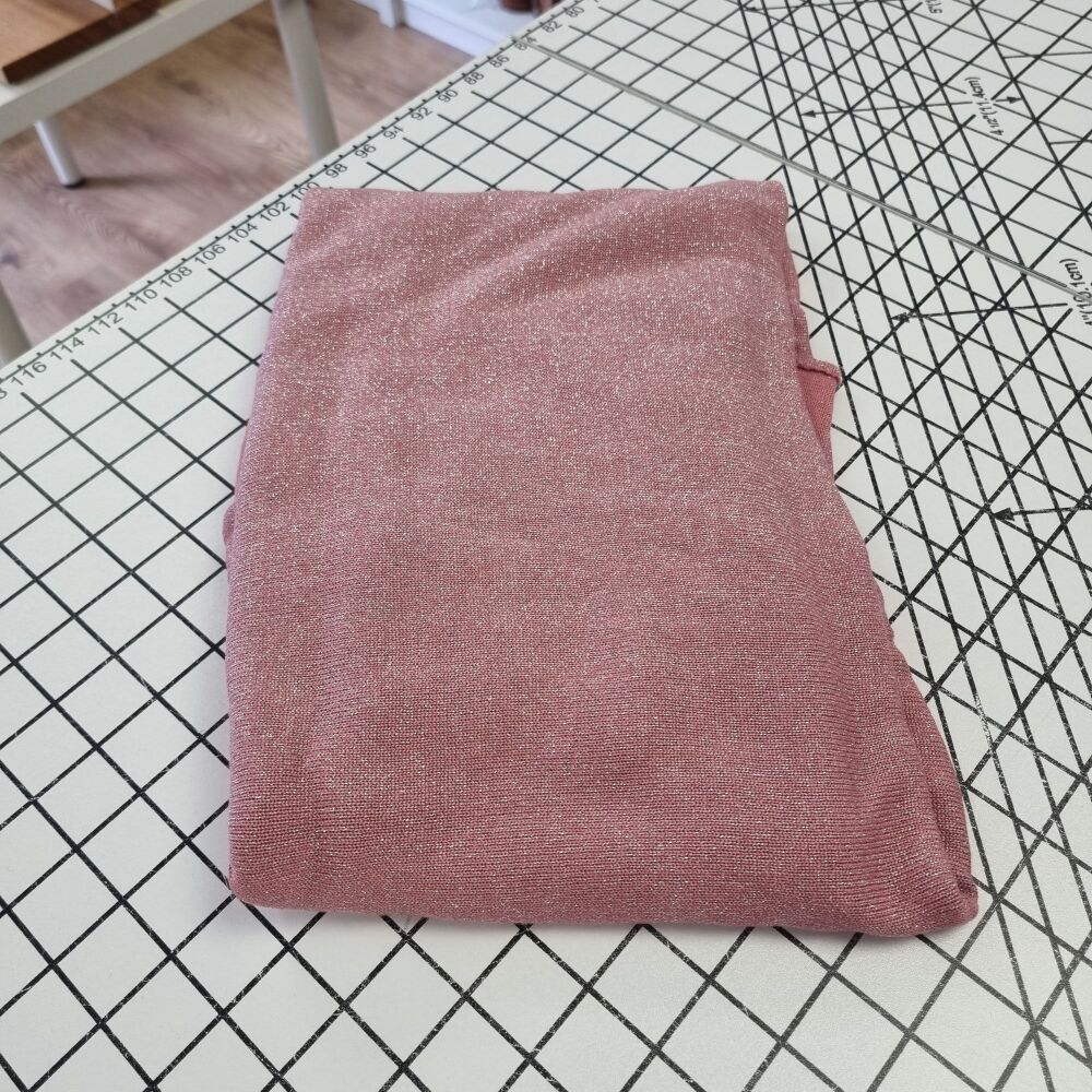 Dark Pink Lurex Viscose Knit - REMNANT - 124cm x 150cm