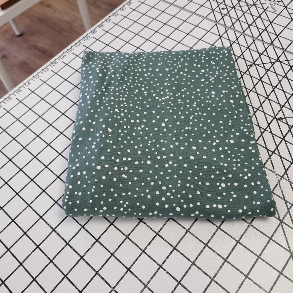 Green Spots Cotton Jersey - REMNANT - 170cm x 146cm
