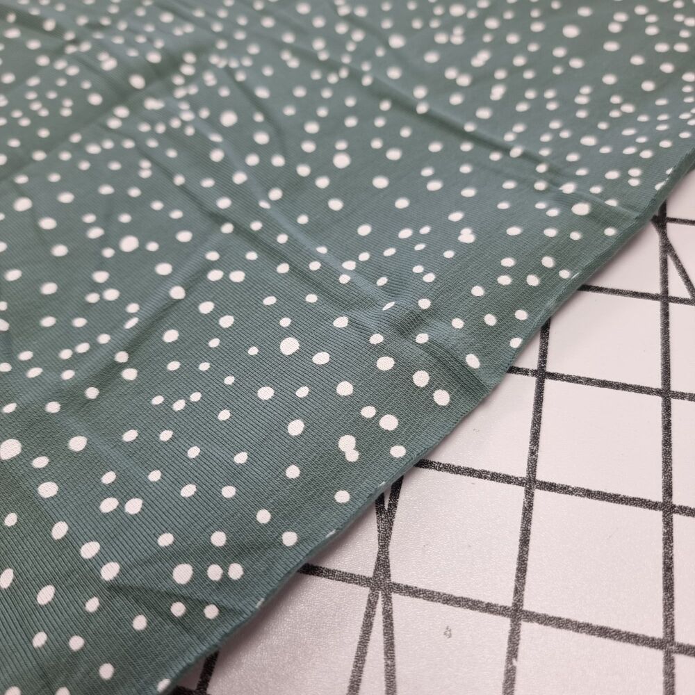 Green Spots Cotton Jersey - REMNANT - 170cm x 146cm
