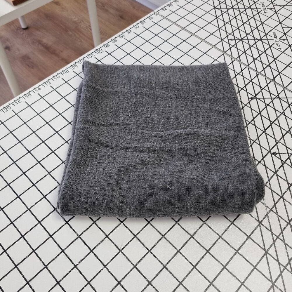 Grey Melange Viscose Knitted Jersey - REMNANT - 65cm x 155cm