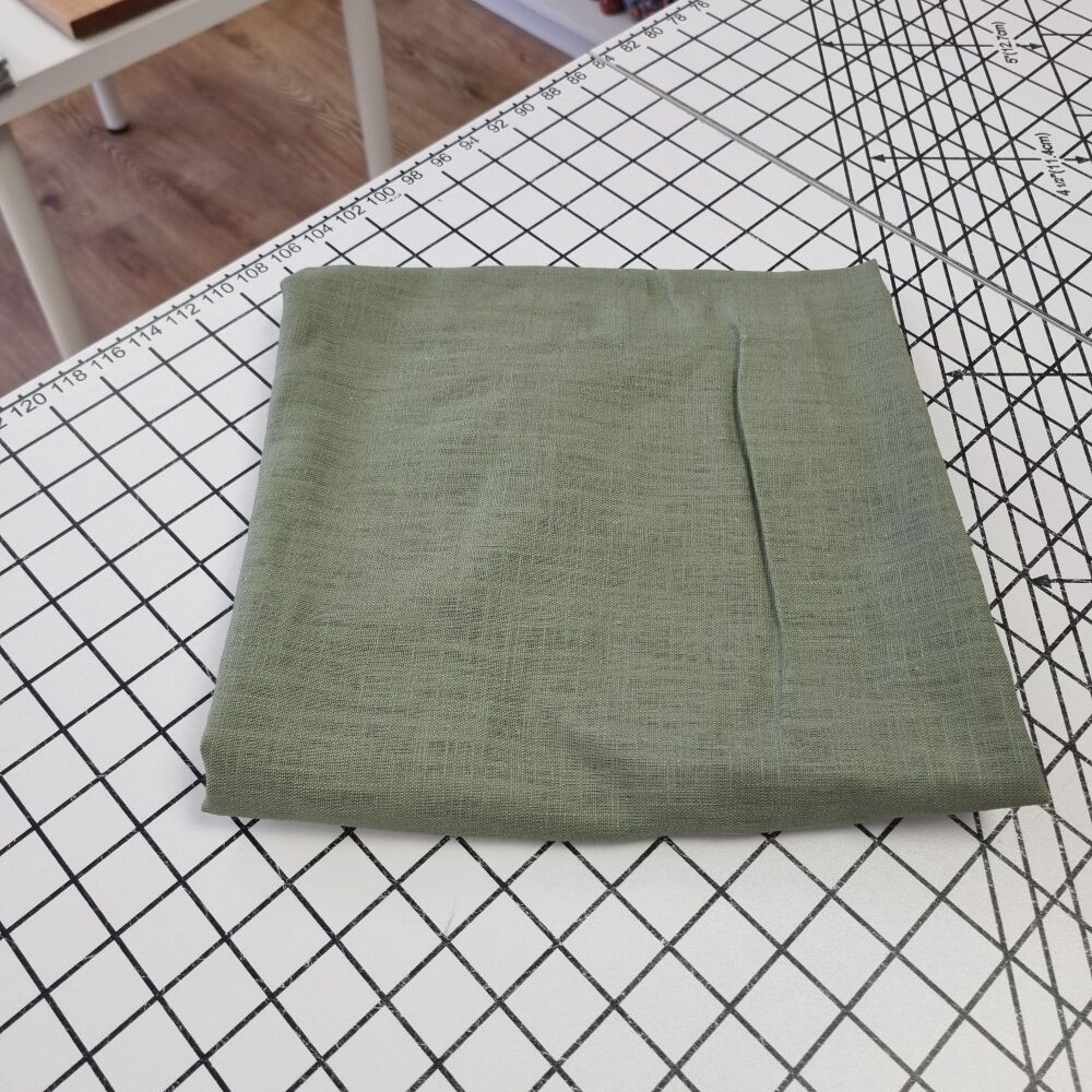 Sage Plain Linen - REMNANT - 100cm x 140cm