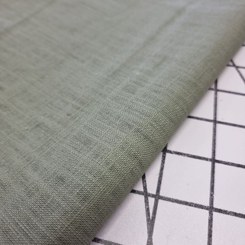 Sage Plain Linen - REMNANT - 100cm x 140cm