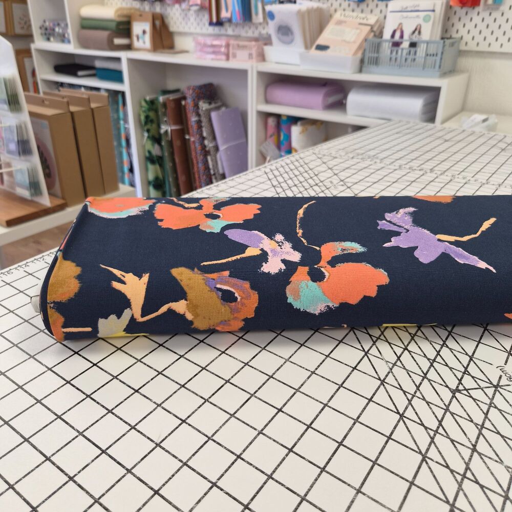 Midnight Petal - Viscose Linen