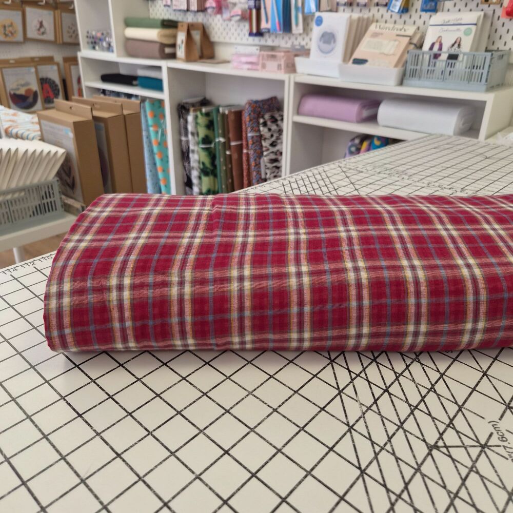 Red Double Sided Tartan Check - Cotton