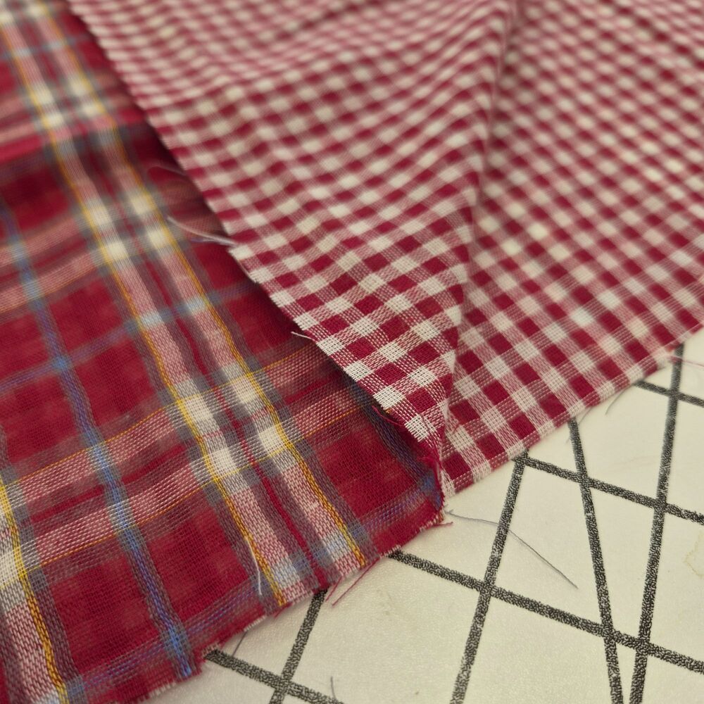 Red Double Sided Tartan Check - Cotton