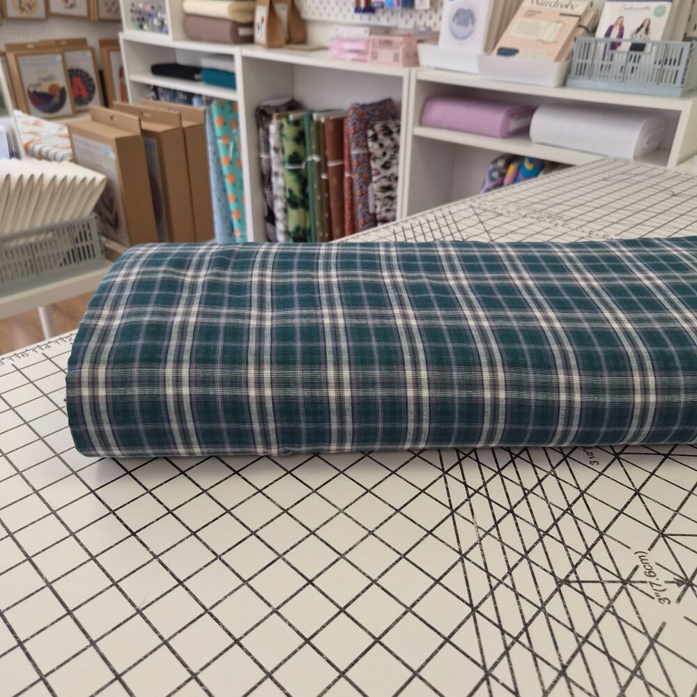 Teal Double Sided Tartan Check - Cotton