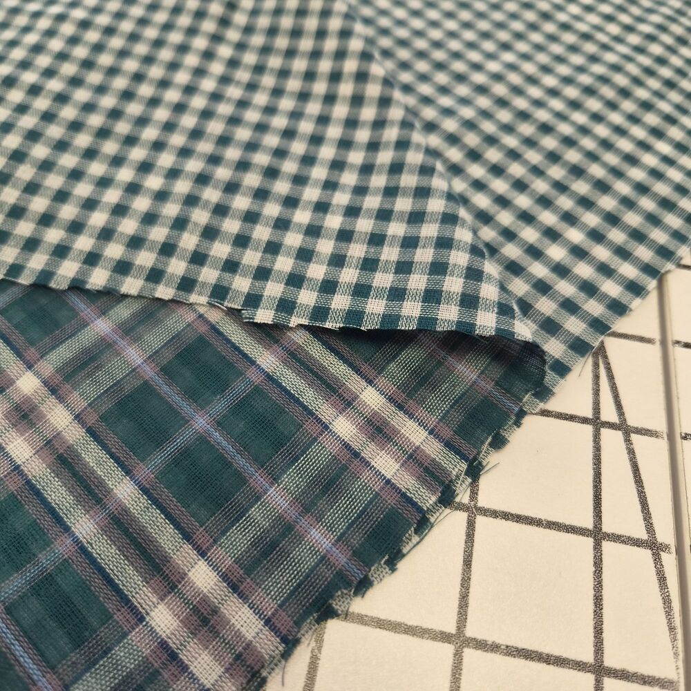 Teal Double Sided Tartan Check - Cotton
