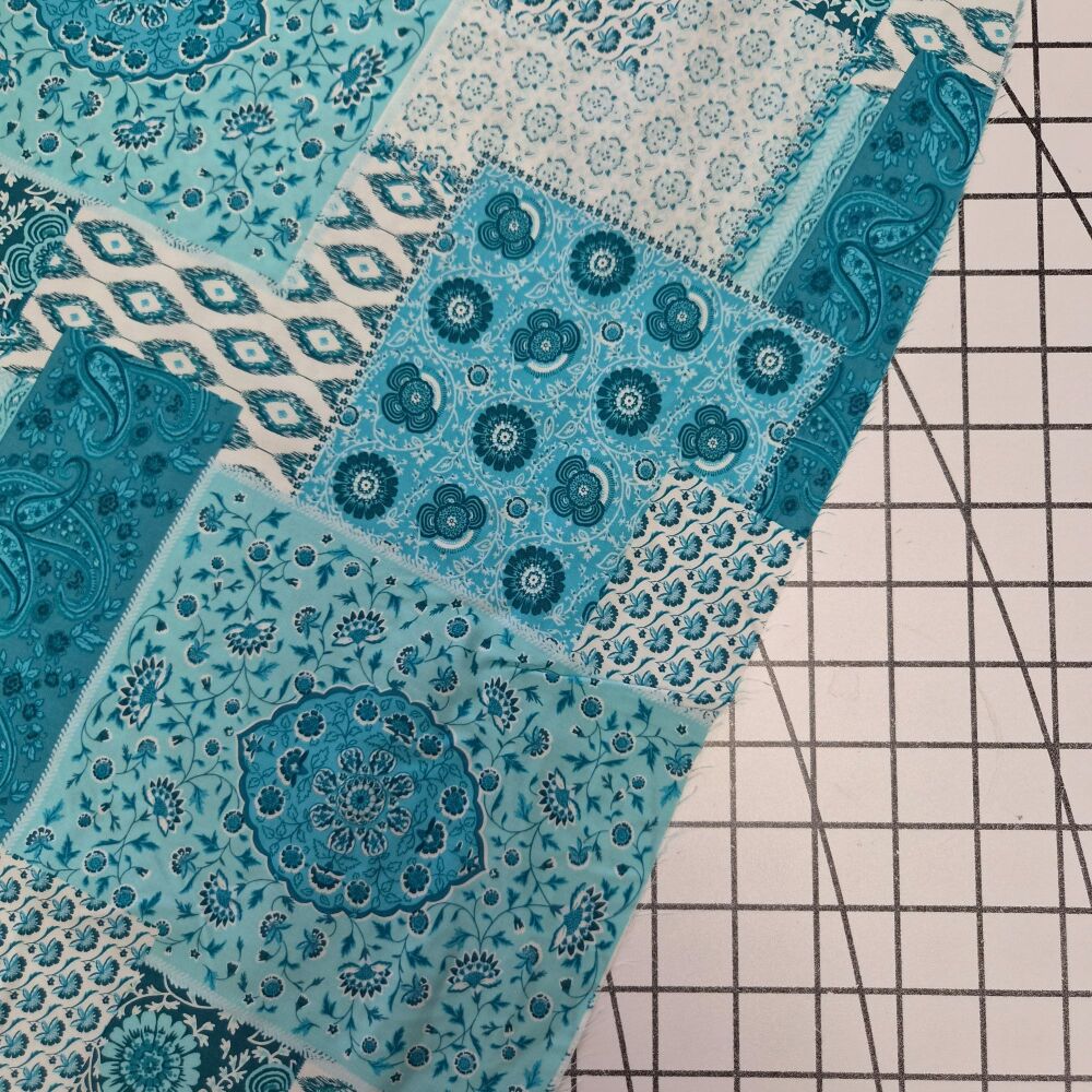 Turquoise Patchwork - Viscose
