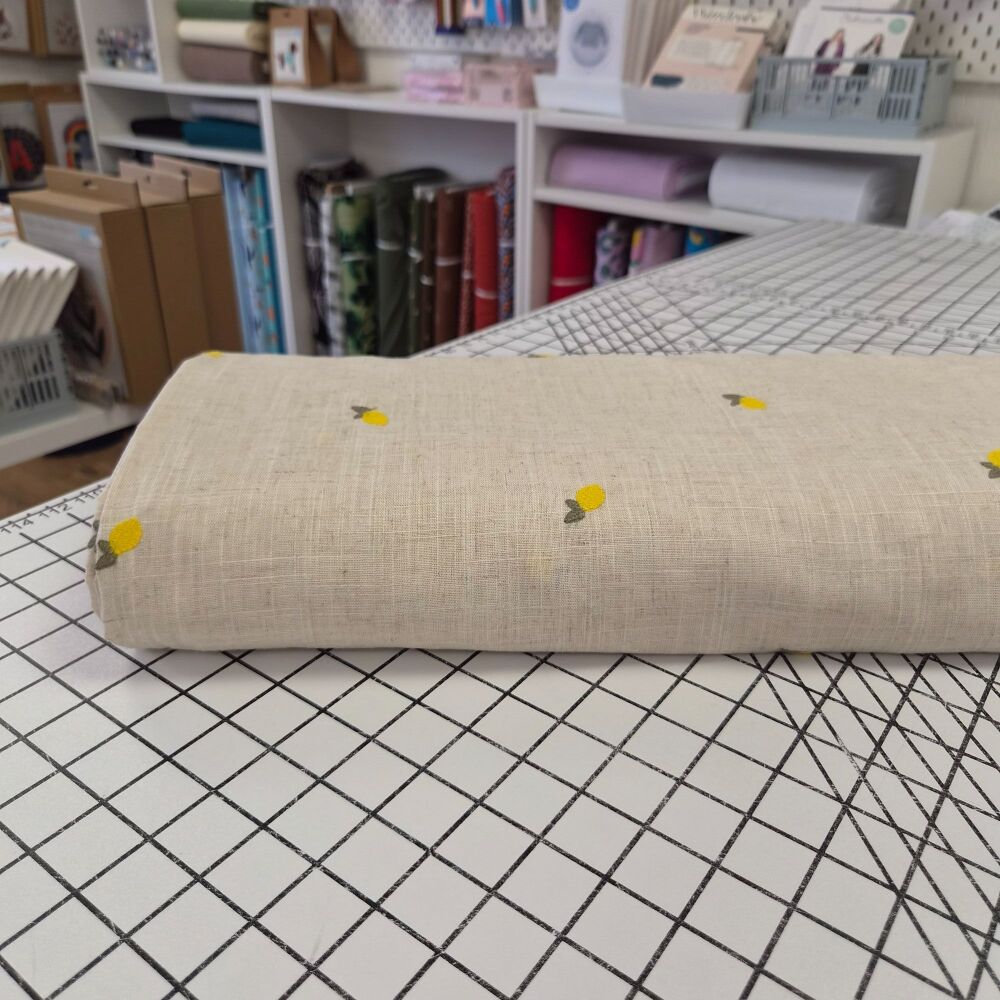Embroidered Lemon - Viscose Linen