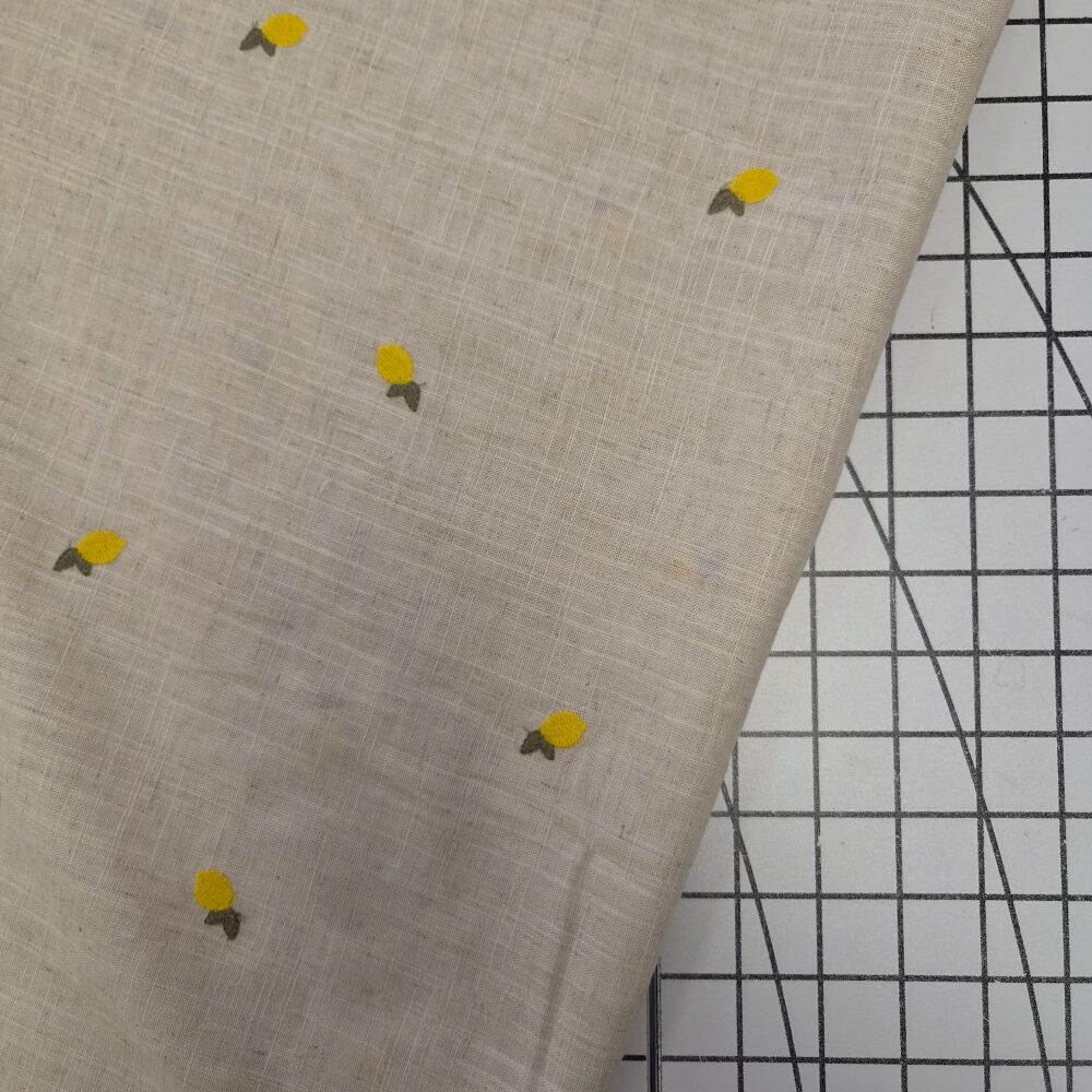 Embroidered Lemon - Viscose Linen