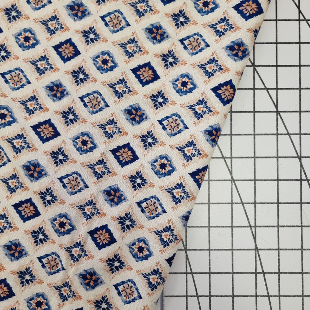 Persian Tiles - Viscose Linen