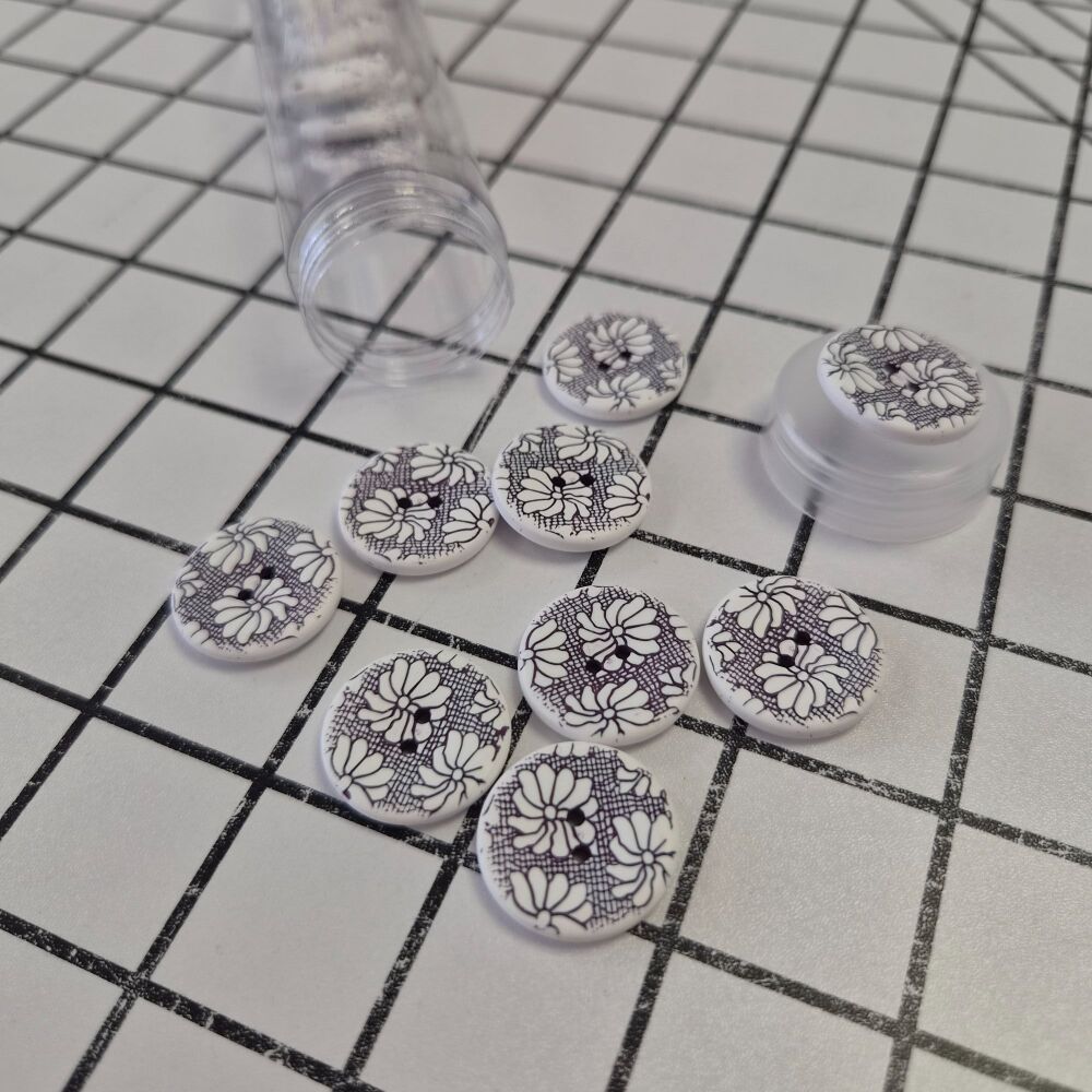 23mm Two-Tone Flower Design - Plum