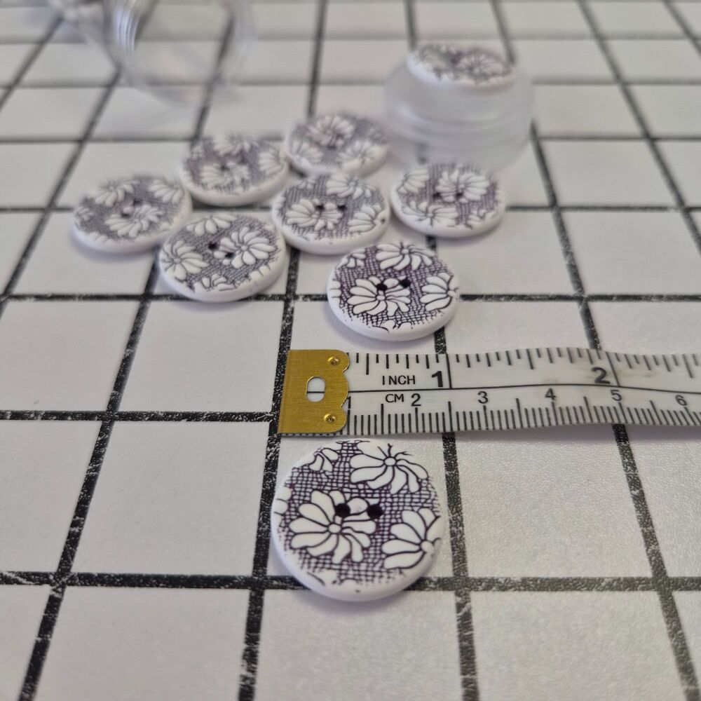 23mm Two-Tone Flower Design - Plum