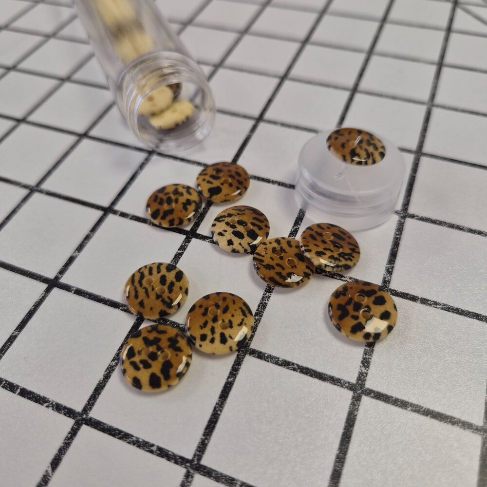 15mm Leopard Print Buttons