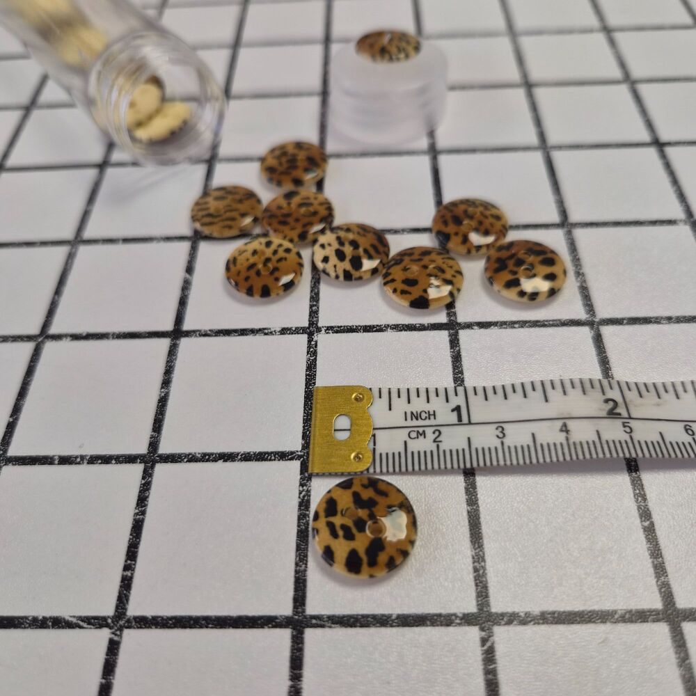 15mm Leopard Print Buttons