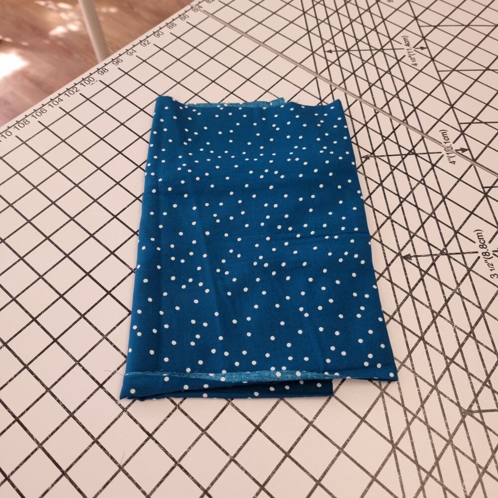 Teal Spots Viscose - REMNANT - 22cm x 140cm