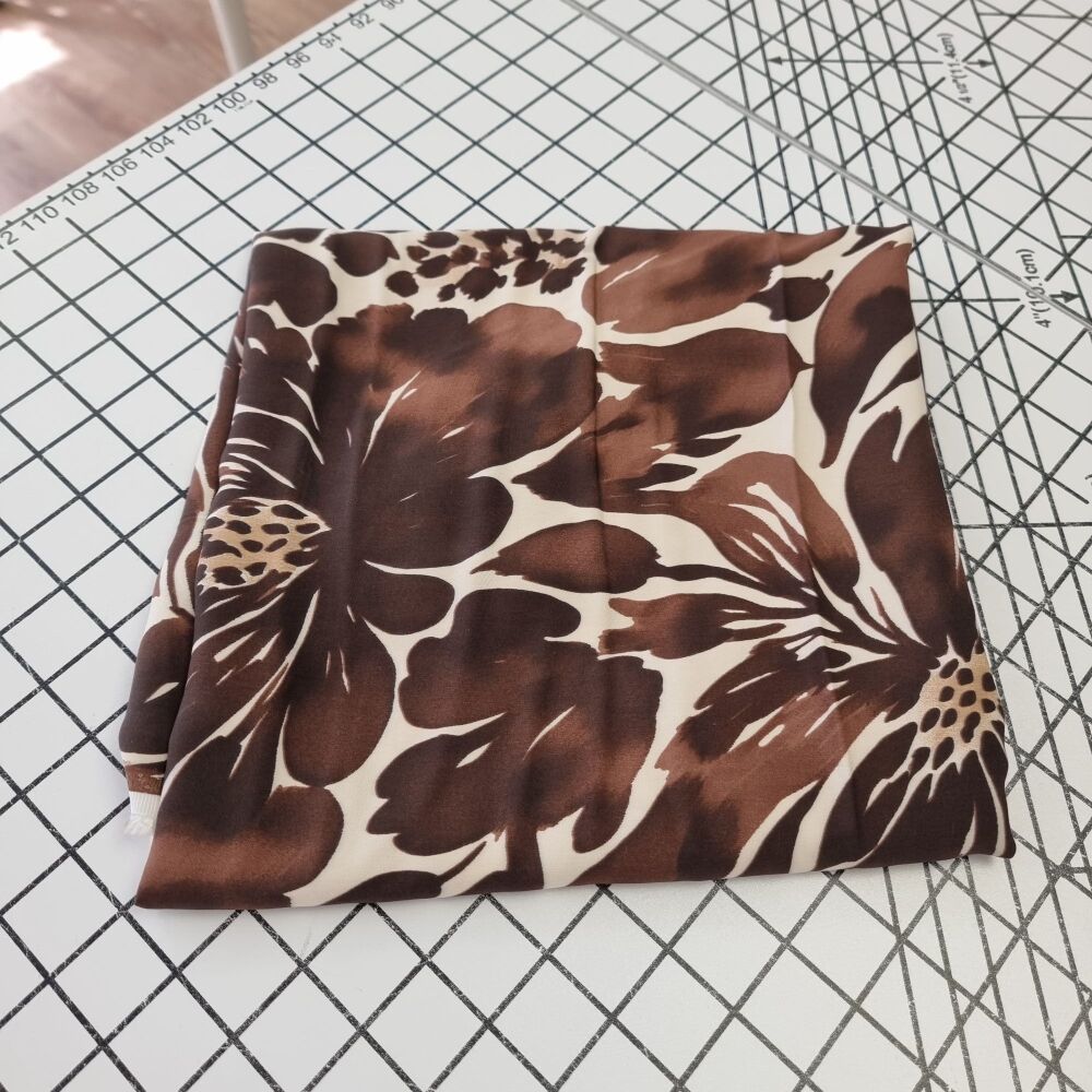 Espresso Garden Viscose - REMNANT - 70cm x 140cm